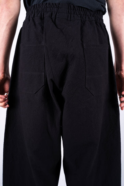 TROUSERS #80 - CHECKED CANVAS BLACK