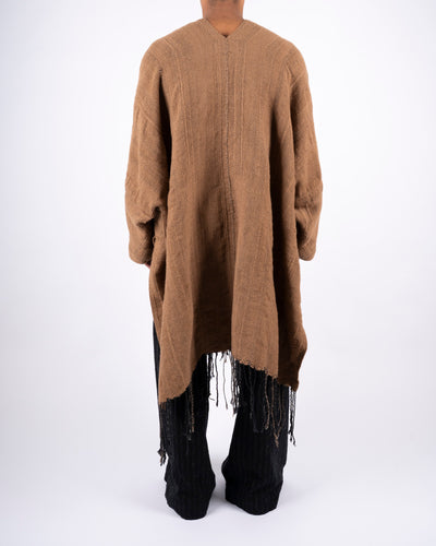 PONCHO #1 - HANDWOVEN CAMEL