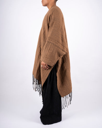 PONCHO #1 - HANDWOVEN CAMEL