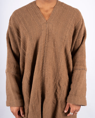 PONCHO #1 - HANDWOVEN CAMEL