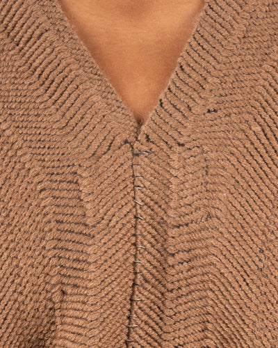 PONCHO #1 - HANDWOVEN CAMEL