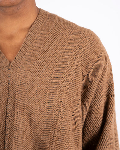 PONCHO #1 - HANDWOVEN CAMEL