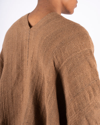 PONCHO #1 - HANDWOVEN CAMEL