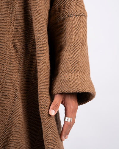 PONCHO #1 - HANDWOVEN CAMEL